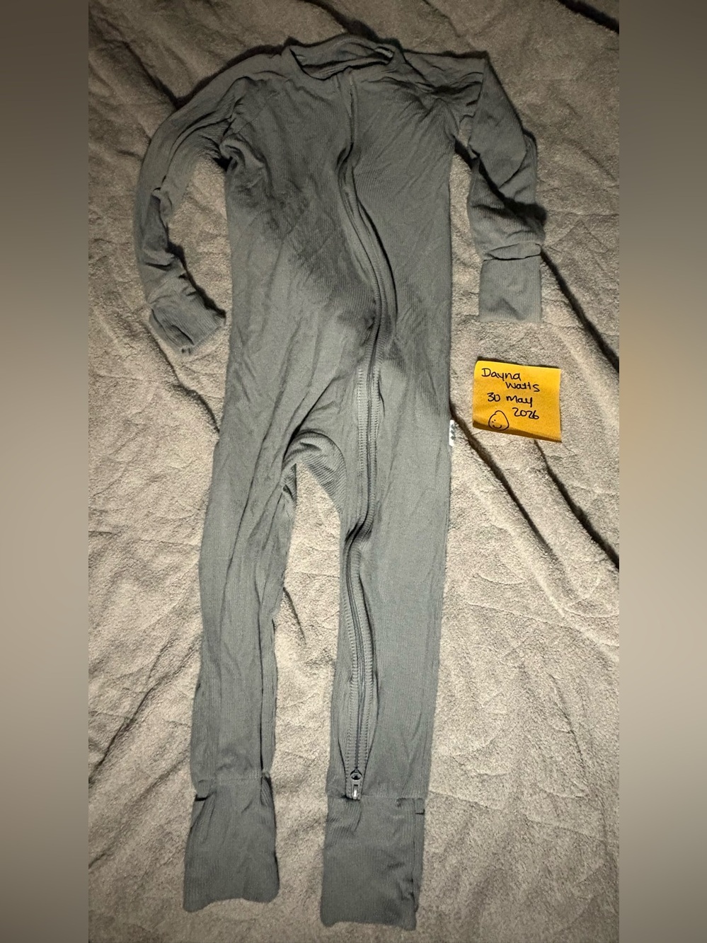 EUC slate bluish-grey bamboo zip sleeper